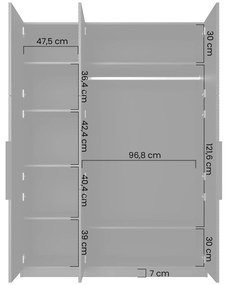 Szafa Asha 150 cm z metalowymi uchwytami - czarny mat / czarne uchwyty
