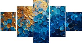 Obraz - Niebiesko-złoty obraz (125x70 cm)