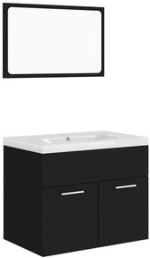 Komplet czarnych mebli do łazienki z umywalką 60 cm - Tito 4X