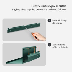 Półka wisząca JOANNE 700 mm, Modern: butelkowa zieleń