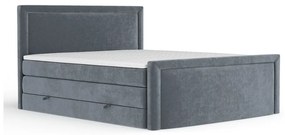 Ciemnoszare łóżko kontynentalne ze schowkiem 200x200 cm Lavenda – Maison de Rêve
