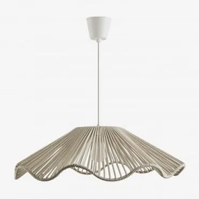 Lampa Sufitowa Wisząca Do Użytku Zewnętrznego Z Żelaza I Plecionego Sznurka Kirinda Kremowa Tapioca - Sklum