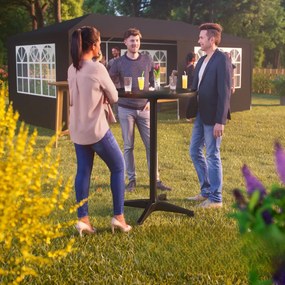 Casaria Regulowany aluminiowy stół barowy NERO Ø60 cm, czarny