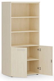 Szafa biurowa z drzwiami niskimi PRIMO WOOD, 800 x 500 x 1781 mm, brzoza