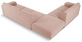 Różowy narożnik z materiału bouclé (lewostronny) Molino – Micadoni Home