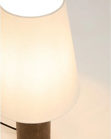 Biała/w ciemnym naturalnym kolorze lampa stołowa z tekstylnym kloszem (wysokość 49,5 cm) Marga – Kave Home