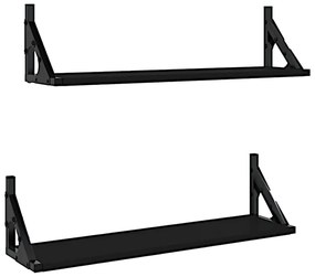 Zestaw Dwóch Czarnych Półek 60 Cm T2-C97