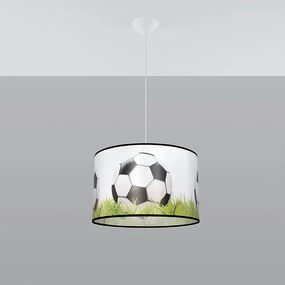 Lampy wiszące nowoczesny Calcio c, PVC - 1 źródło światła 4000K - L.40 x H.82 cm - biały/czarny/zielony