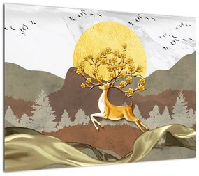 Obraz na szkle jelenia (70x50 cm)