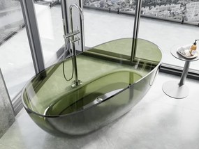 Mexen Pure wanna wolnostojąca transparentna 170 x 80 cm, olive, korek chrom - 58071708001