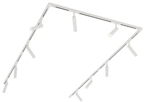 Nowoczesny system oświetlenia szynowego Slimline Uzzy z 10 białymi reflektorami jednofazowymi