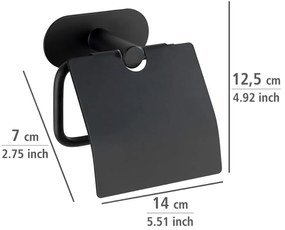Czarny ścienny uchwyt na papier toaletowy Wenko Orea