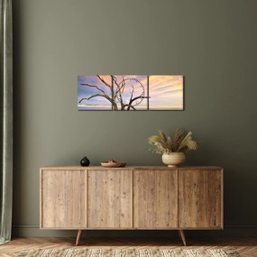 Obraz drzewa w oceanie (z zegarem) (90x30 cm)