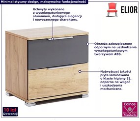 Nowoczesna szafka nocna z szufladami - Kyle 22X