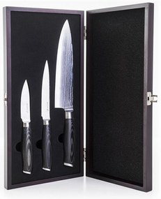 Zestaw noży G21 Gourmet Damascus w bambusowym bloku 5 szt. + kamień do ostrzenia