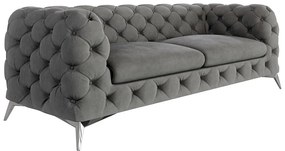 Szara aksamitna sofa 225 cm Chelsea – Ropez