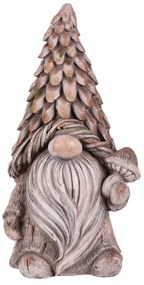 Ogród dekoracja krasnal Grzyb, szary, 25 x 19 x 49cm