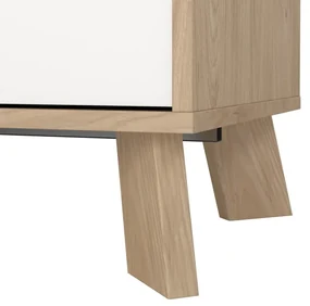 Biało-naturalna komoda w dekorze dębu 147x73x39 cm Ikast – Tvilum