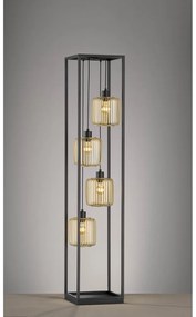 Czarna lampa stojąca ze szklanym kloszem (wysokość 150 cm) Caydo – Fischer &amp; Honsel