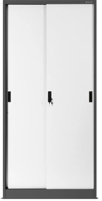 Przesuwna szafa biurowa Kuba 90x40x185 cm antracyt/biały