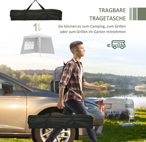 Outsunny Pawilon Składany 2,4x2,4m Biały z Boczną Ścianą | Aosom PL