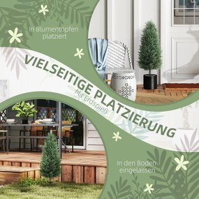 HOMCOM Zestaw 2 sztuk Sztucznych Roślin, Cyprysów z 831 Liśćmi, Wielofunkcyjne, Zielony