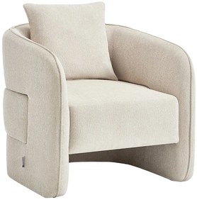 Fotel z tkaniny melanżowej beżowy LANITO