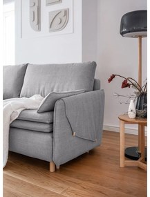 Jasnoszara rozkładana sofa 207 cm Simon – Miuform