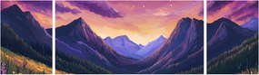 Obraz - Fioletowy krajobraz (170x50 cm)