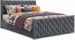 Ciemnoszare pikowane lóżko welurowe 5 rozmiarów L2-W64