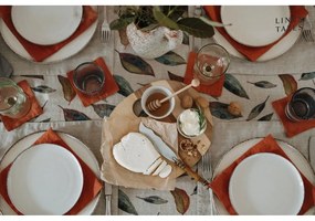 Lniany obrus 140x140 cm Golden Fall – Linen Tales
