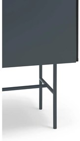 Czarno-antracytowa wysoka komoda z drzwiami przesuwnymi 120x140 cm Nube – Teulat