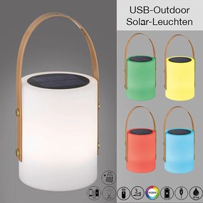 Biało-brązowa lampa stołowa LED (wysokość 34 cm) Bari – Fischer &amp; Honsel