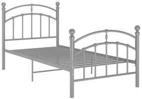 Szare metalowe łóżko jednoosobowe 90x200 cm - Serafi