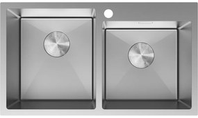 Mexen Xorin zlewozmywak stalowy 2-komorowy 780 x 450 mm, inox - 6441782000-01
