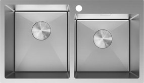 Mexen Xorin zlewozmywak stalowy 2-komorowy 780 x 450 mm, inox - 6441782000-01