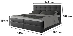 Wygodne i nowoczesne łóżko kontynentalne BRUNO 160cm - jasnoszare
