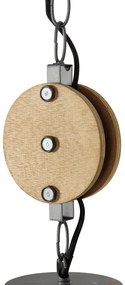 Inteligentna lampa wisząca ciemnoszara z drewnem 34 cm z WiFi G95 - ArthurPrzemysłowy Oswietlenie wewnetrzne