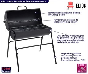 Stalowy grill beczkowy na nóżkach Z5-M69