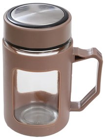 Szklana butelka z uchwytem BREW 500 ml, brązowa