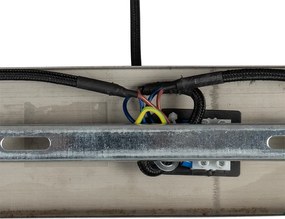 Lampa wisząca art deco mosiądz z zielonym szkłem 3-światła - Pallon