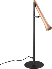 Lampa stołowa LED w czarno-złotym kolorze z metalowym kloszem (wysokość 53 cm) Fiato – Trio