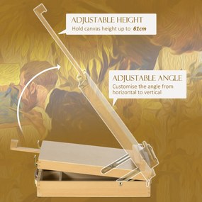 HOMCOM Sztaluga Stołowa Składana, Drewno Bukowe, 27cm x 41,5cm x 74,5cm, Naturalna