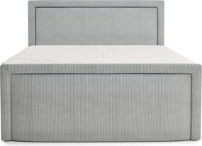 Szare łóżko kontynentalne ze schowkiem 180x200 cm Fresco – Maison de Rêve