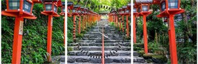 Obraz - Sanktuarium Kifune (z zegarem) (90x30 cm)