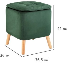 Pufa do salonu EMMA, welurowa, z miejscem do przechowywania, 42, 5 cm, WENKO