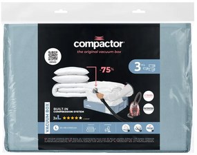 Plastikowe pojemniki próżniowe pod łóżko zestaw 3 szt. 65x45x15,5 cm Blue Edition – Compactor