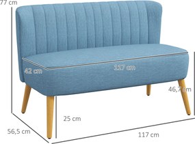 HOMCOM Sofa w wyglądzie lnianym