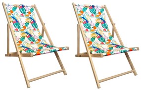 Zestaw Leżaków 2szt Zestaw Leżaków Kolorowy Boho Leżak Drewniany Regulowany • TARAS • BALKON • OGRÓD