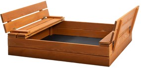 Drewniana zamykana piaskownica z ławeczkami 100 cm D3-M56